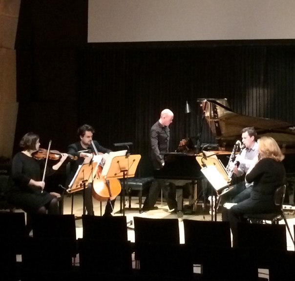 Syzygy Ensemble rehearse Undine: The Spirit of Water at the Melbourne Recital Centre. Photo courtesy of the artist.